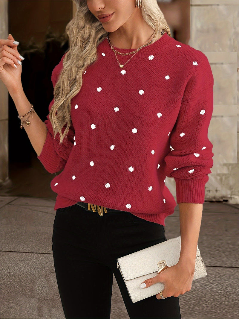 Zara Polka Dot Sweater - Casual and Stylish for Women in Autumn and Winter