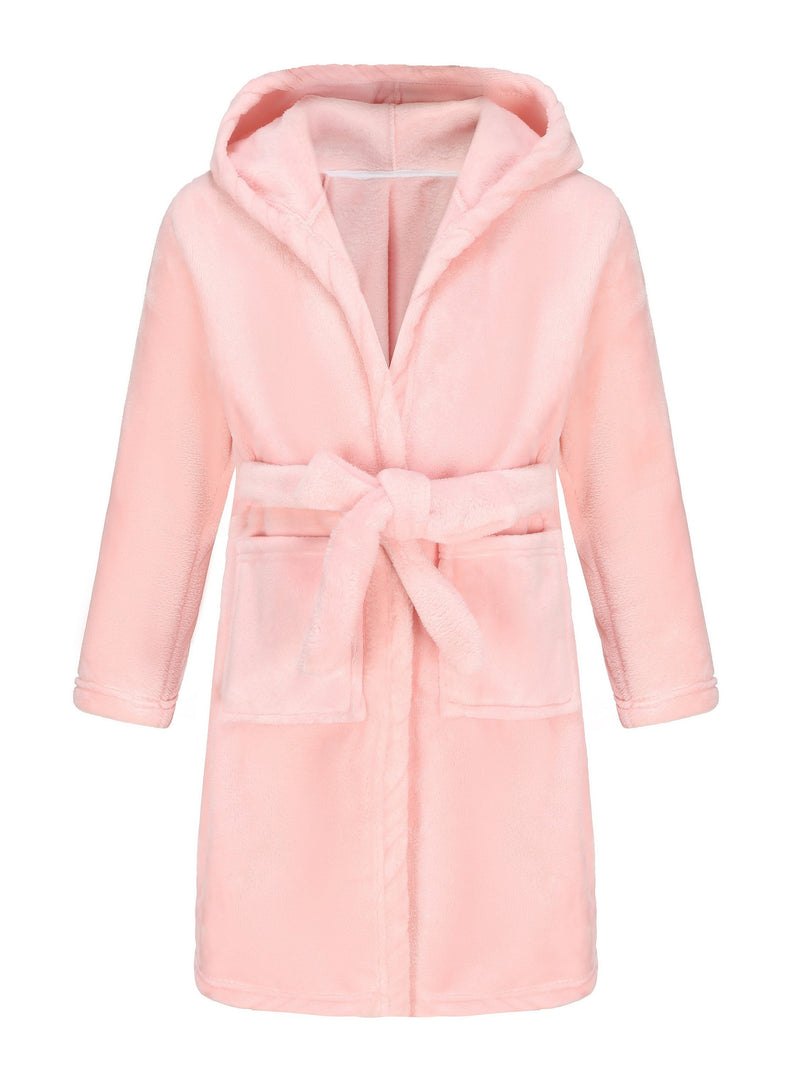 Children's Bathrobe with Hood – Soft Fleece Bathrobe for Girls with Comfortable Fit