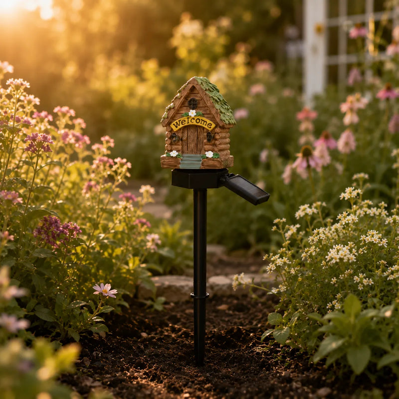 Solar Fairy Cottage Garden Stake Light