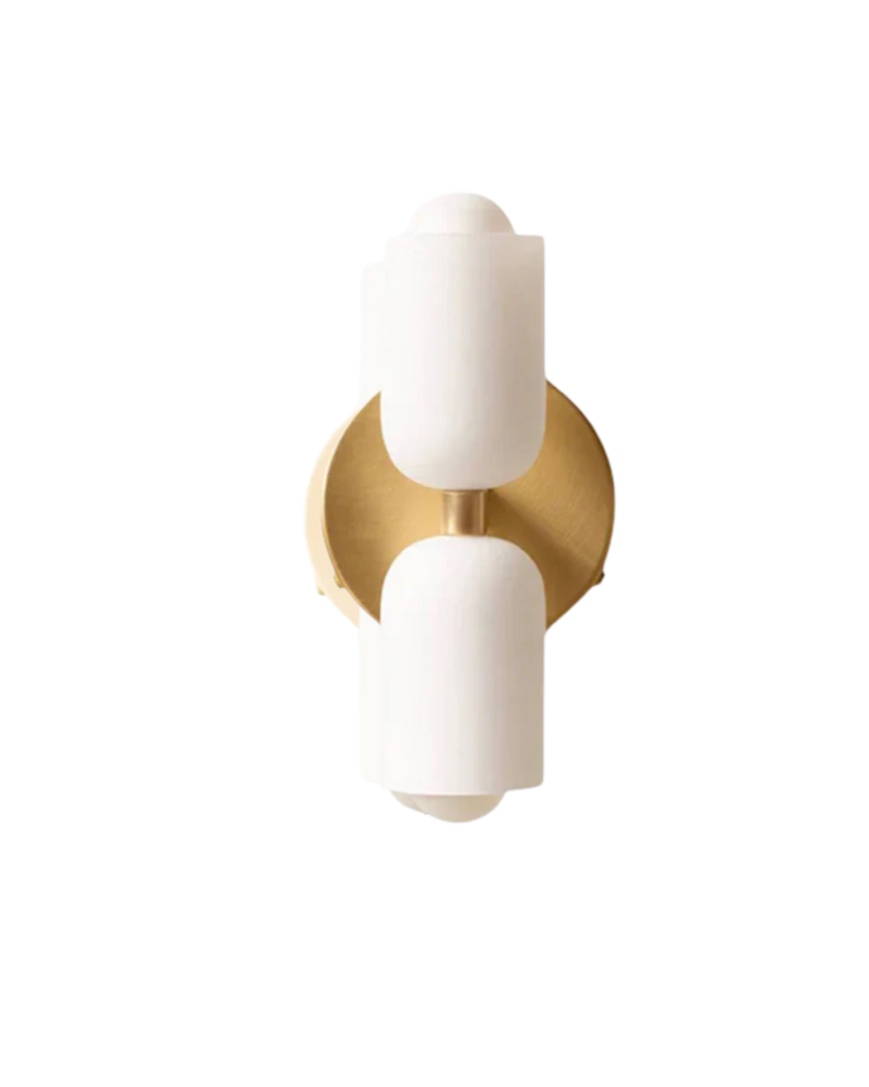Double-Head Frosted Glass Wall Sconce with Soft Ambient Lighting
