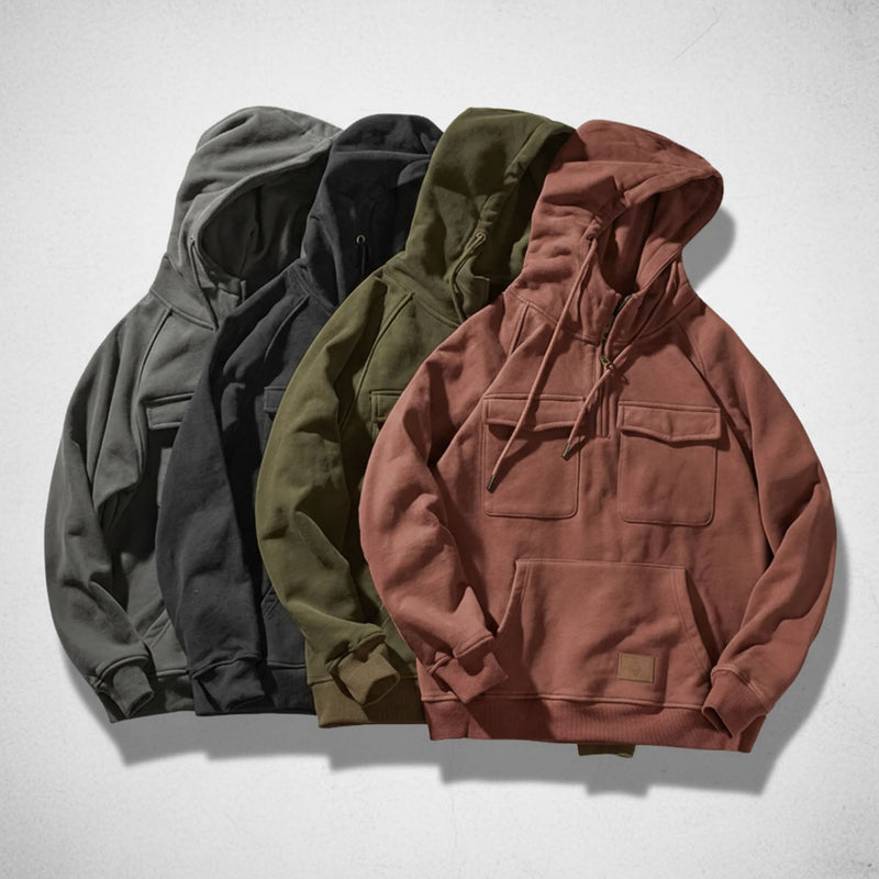 Men's Hoodie with Quarter Zip and Hood – Comfortable and Practical