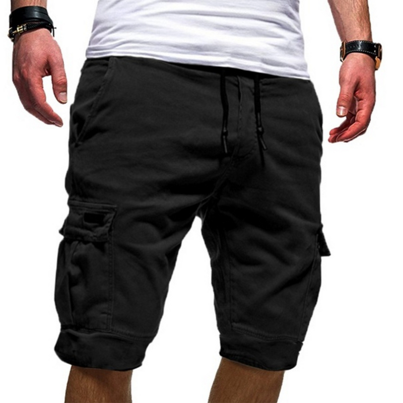 Men's Cargo Shorts with Drawstring and Functional Pockets