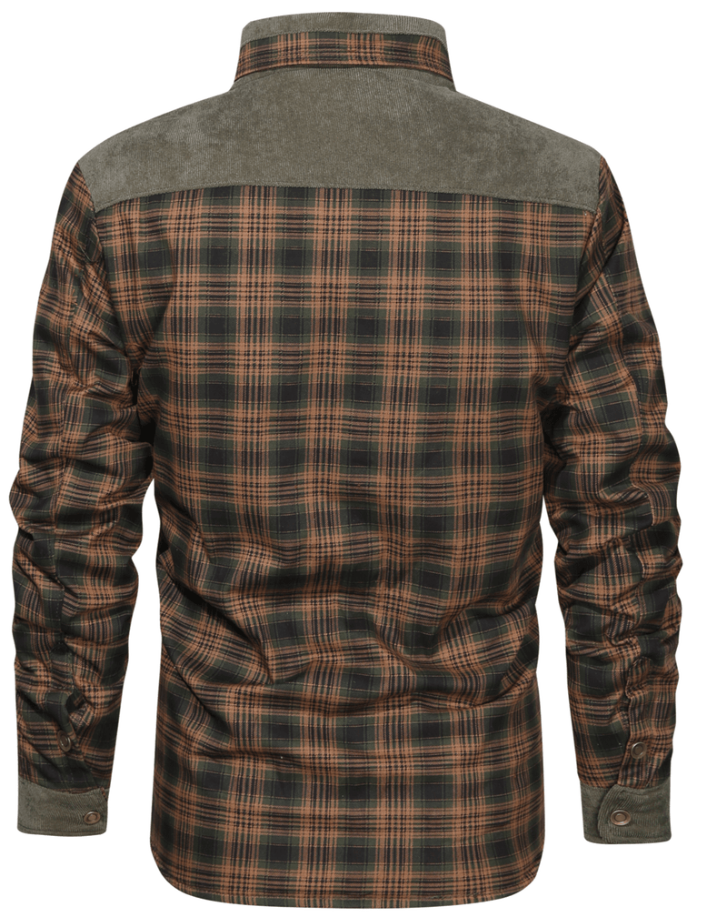 Robust Men's Flannel Coat with Faux Fur Lining – Warm, Durable and Protective
