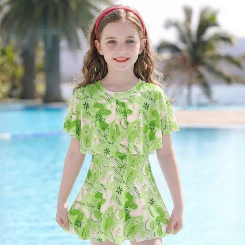 Girls' Swim Set for Beach and Pool with Skirt and Comfortable Fit