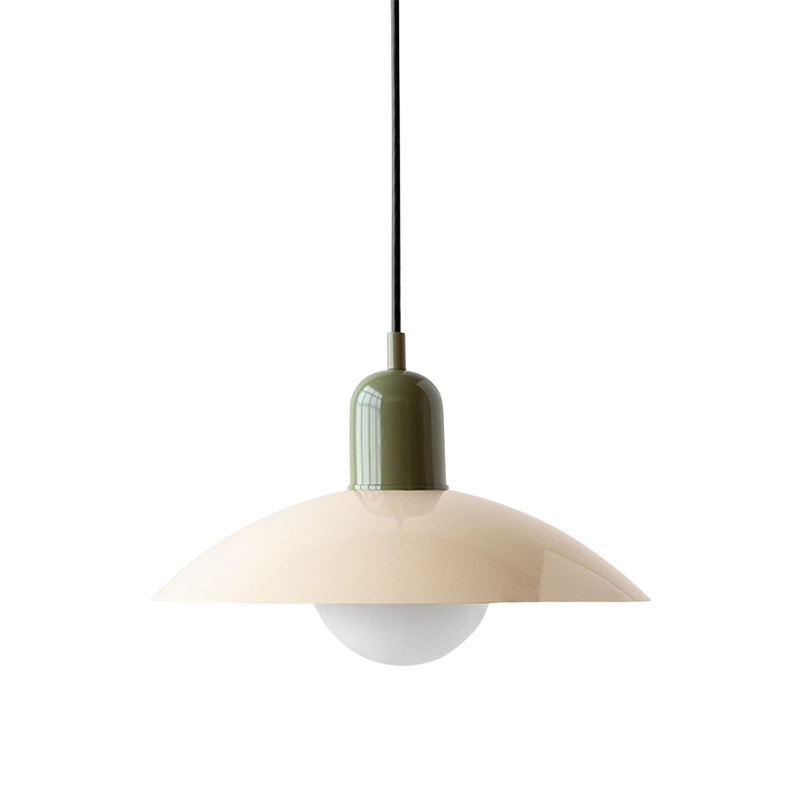 Scandinavian Metal Pendant Light with Wide Curved Shade