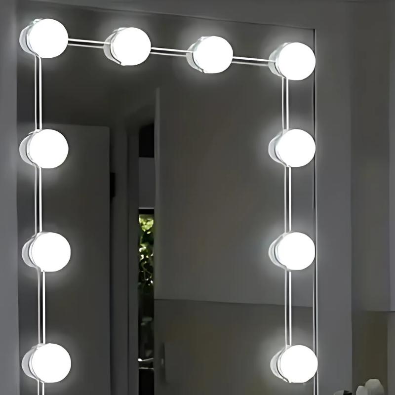 Dimmable LED Mirror Lighting with Light Balls and Adjustable Make-Up Lighting