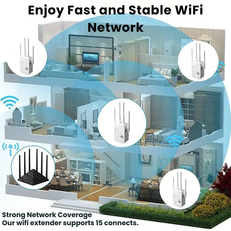 Dual-Band WiFi Range Extender with 2.4GHz & 5GHz Connectivity