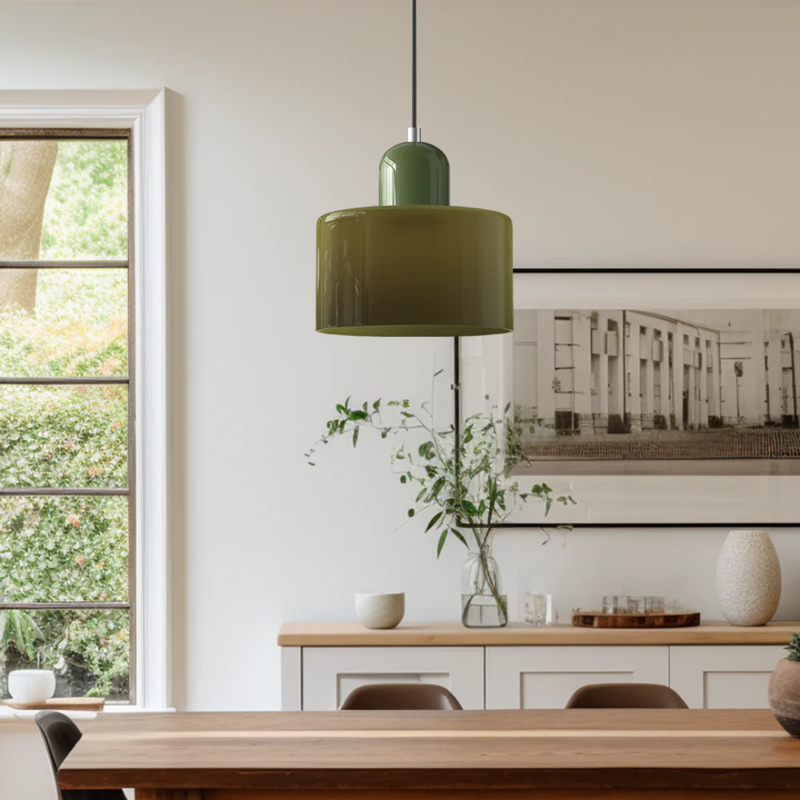 Retro Pendant Lamp with Glass Shade and Adjustable Cord for a Warm Atmosphere