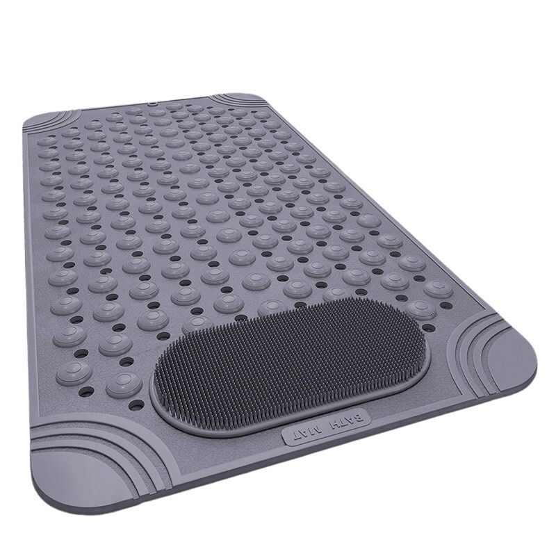 Non-Slip Bath & Shower Mat with Suction Cups & Foot Scrubber