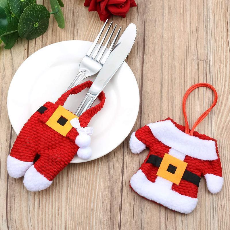 Santa Suit Christmas Cutlery Holder Set