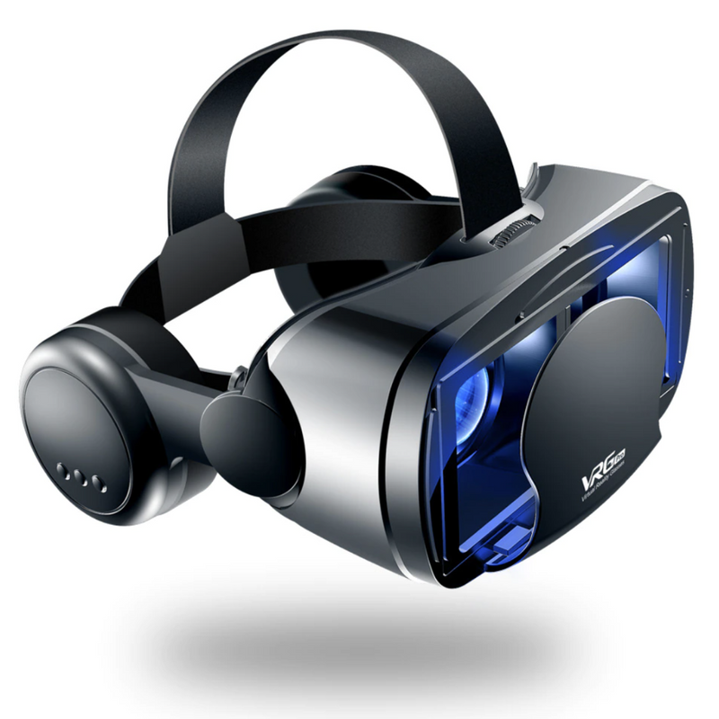 Smartphone VR Headset with Integrated Headphones and Adjustable Lenses