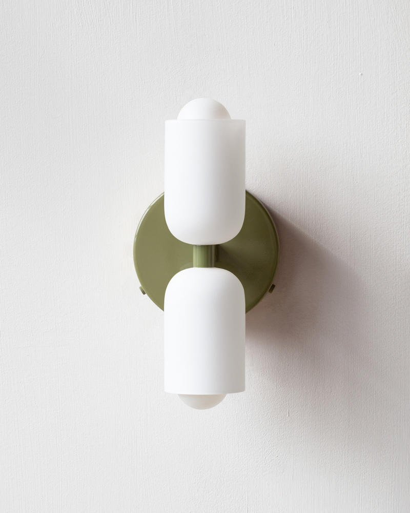 Double-Head Frosted Glass Wall Sconce with Soft Ambient Lighting