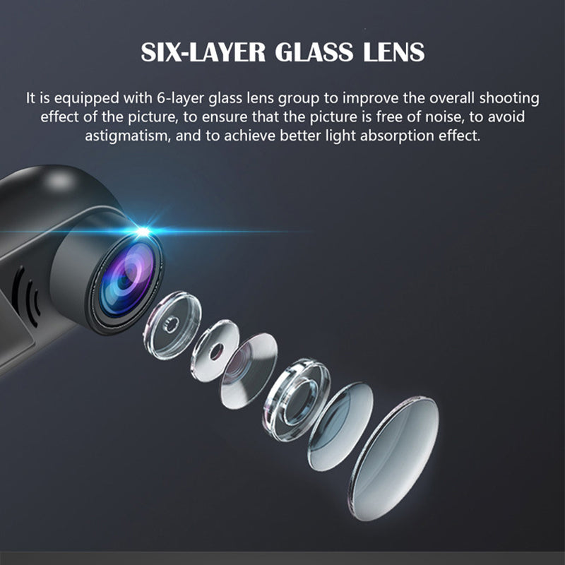 Mini Dash Camera with Full HD Recording and Rotating Mount