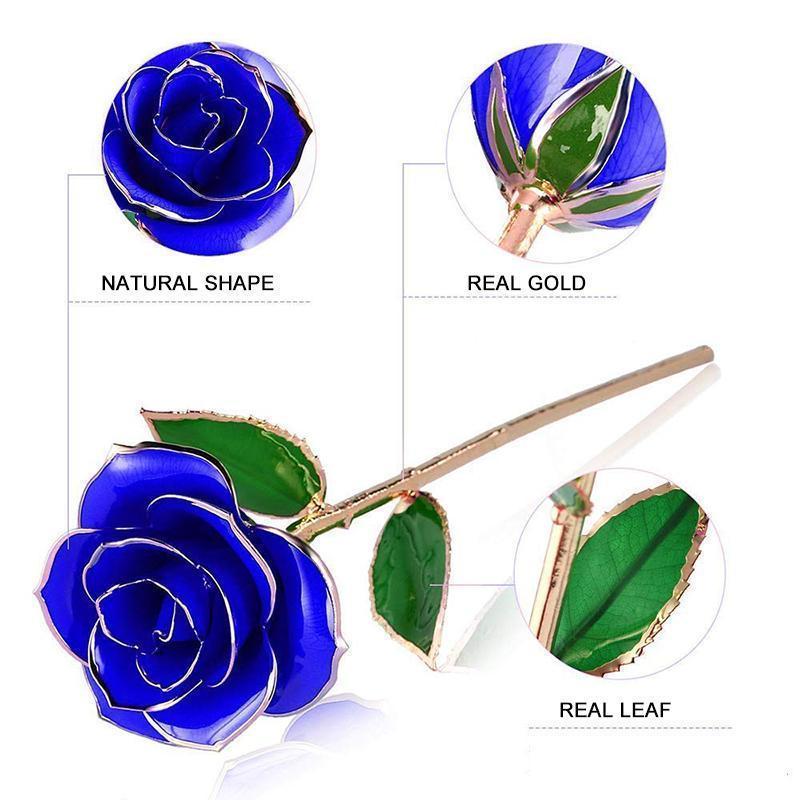 24K Gold-Plated Preserved Real Rose Keepsake