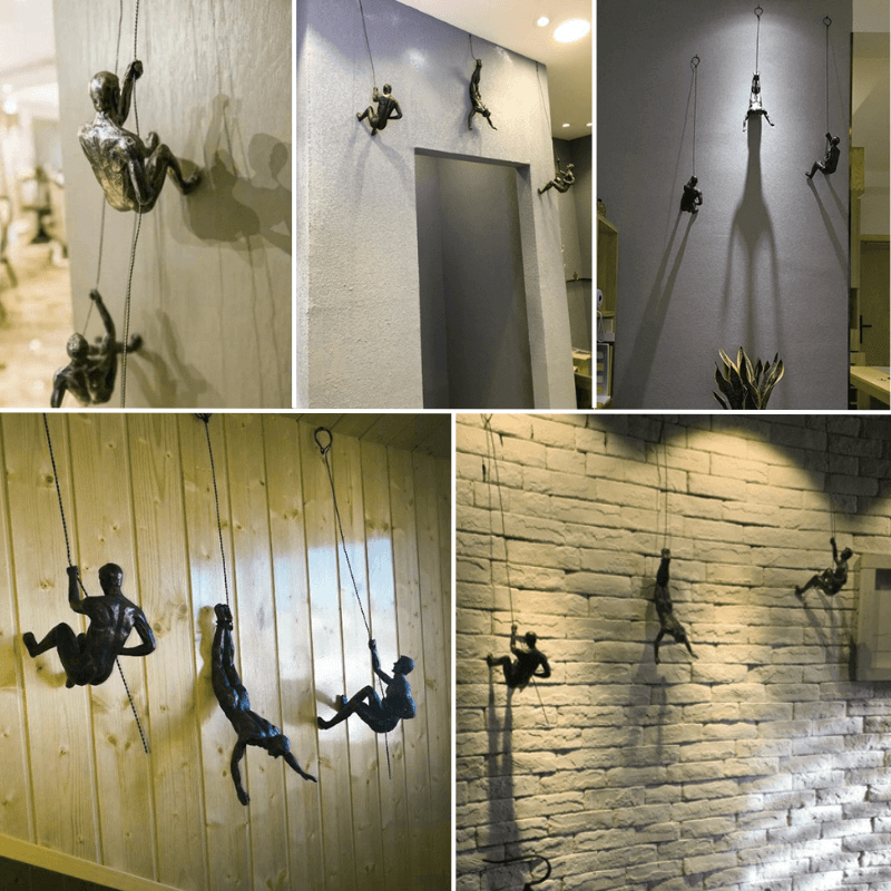 Decorative Climbing Figures Wall Sculpture Set for Modern Wall Decoration