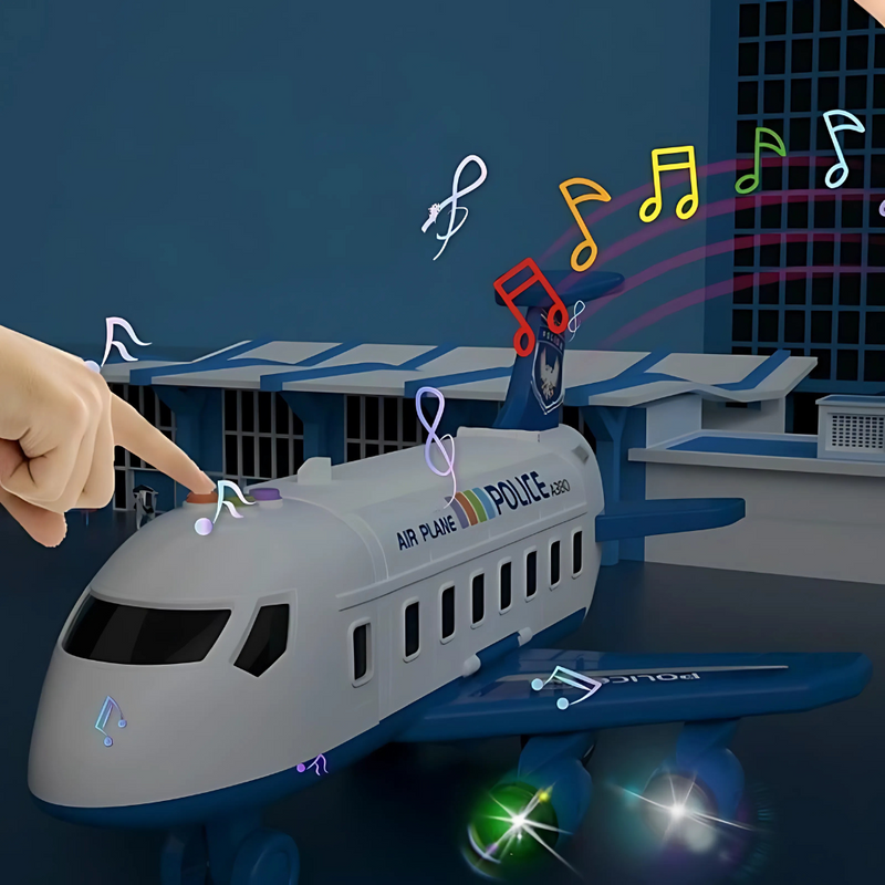Transformable Airplane Playset with Storage & Mini Vehicles