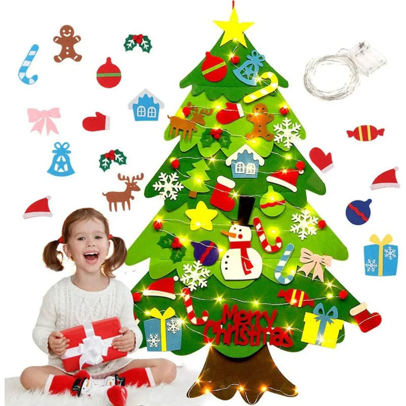 Kids’ Felt Christmas Tree with Removable Decorations