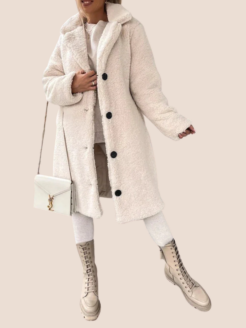 Ladies Oversized Winter Coat – Soft Teddy Texture and Timeless Elegance