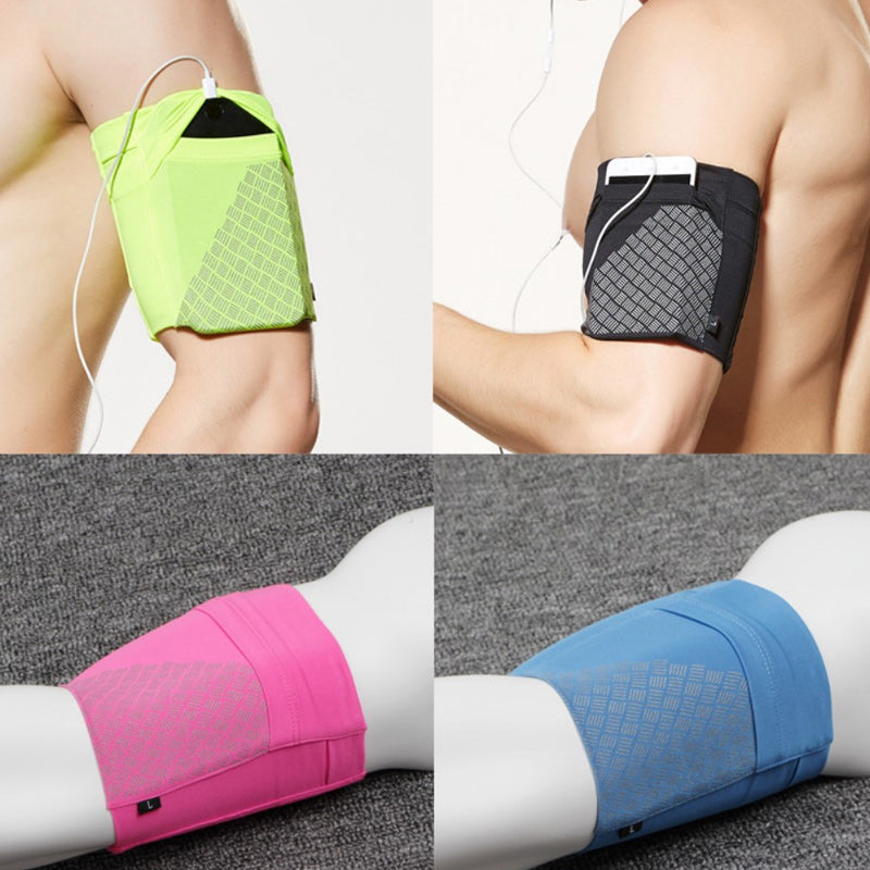 Stretch Phone Armband with Dual Pockets for Running