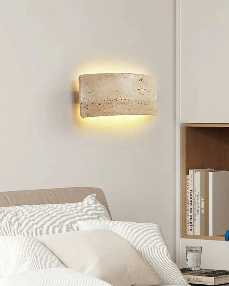 Modern Travertine Stone Wall Lamp with Warm Up & Down Lighting