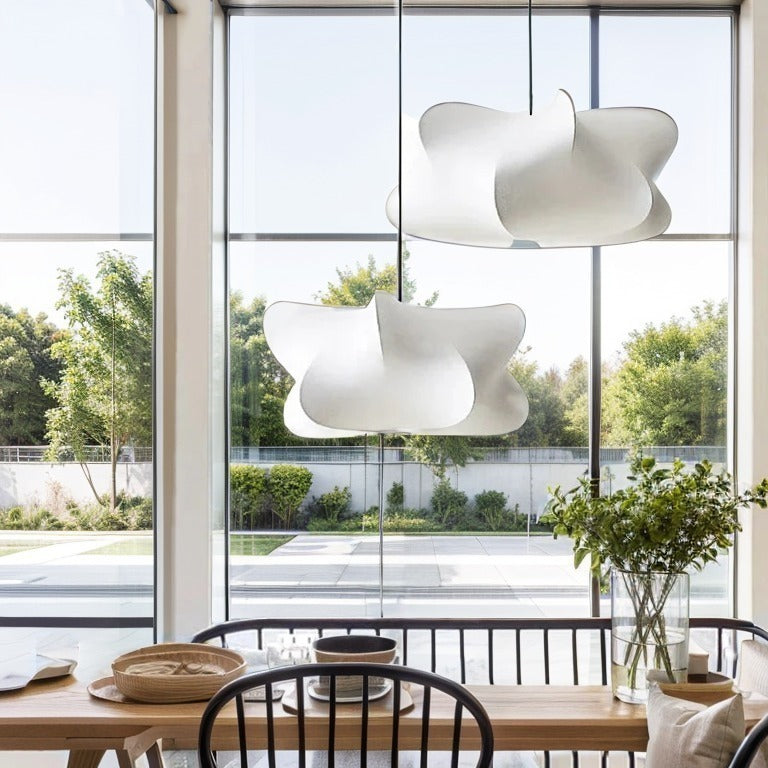 Japanese-Inspired Pleated Silk Pendant Light for Interiors