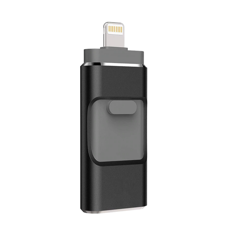 USB Flash Drive with Lightning, USB-C and Micro USB Connectors