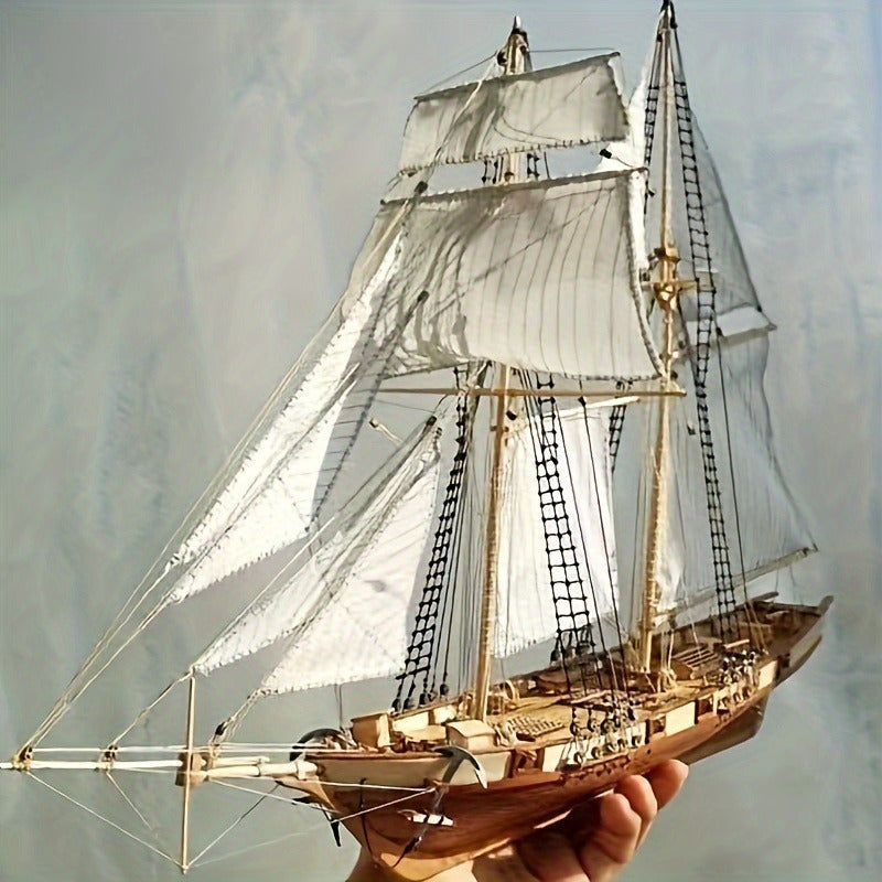 Wooden Sailing Ship Model Kit for Detailed 3D Puzzle Assembly and Display
