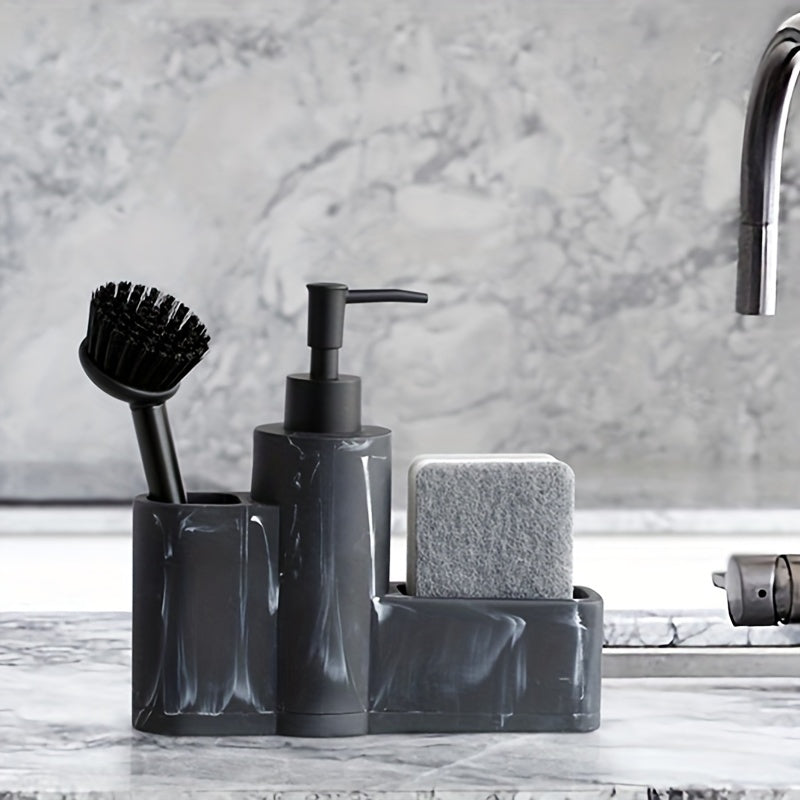 Kitchen Soap Dispenser with Brush and Sponge Holder – Luxurious and Practical