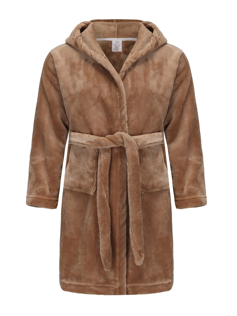 Children's Bathrobe with Hood – Soft Fleece Bathrobe for Girls with Comfortable Fit