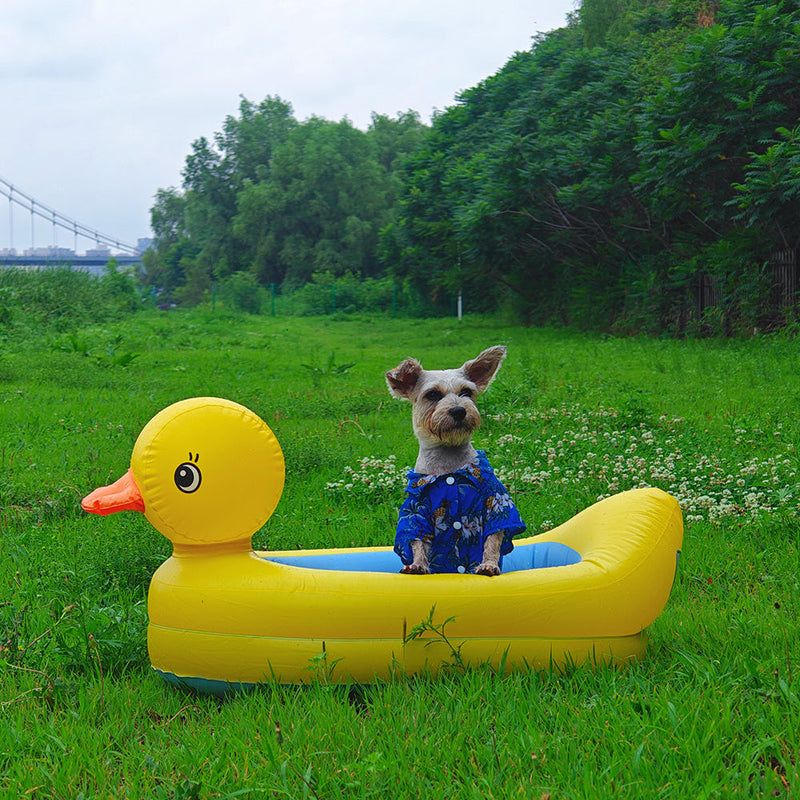 Inflatable Duck Shaped Swimming Ring for Dogs for Safe Water Fun
