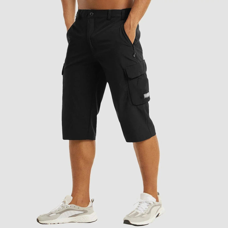 Functional Men's Cargo Shorts with Breathable Material and Practical Pockets