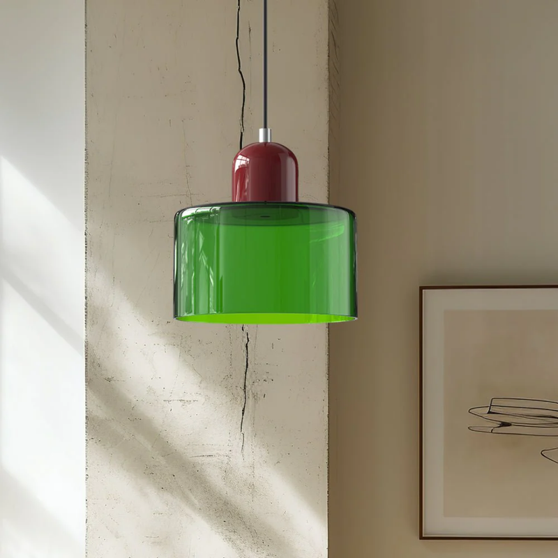 Retro Pendant Lamp with Glass Shade and Adjustable Cord for a Warm Atmosphere