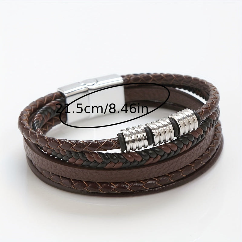 Refined Woven Leather Bracelet - For the Stylish Man