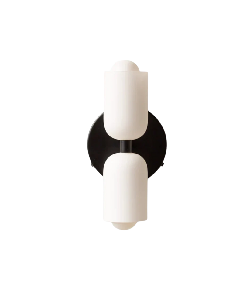 Double-Head Frosted Glass Wall Sconce with Soft Ambient Lighting
