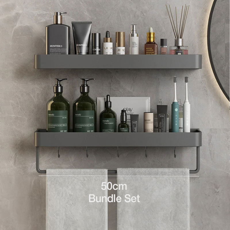Wall Rack for Bathroom with Shelf and Towel Rail in Modern Design