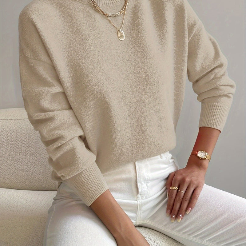 Ladies' knitted jumper with a high neck and long sleeves for autumn winter