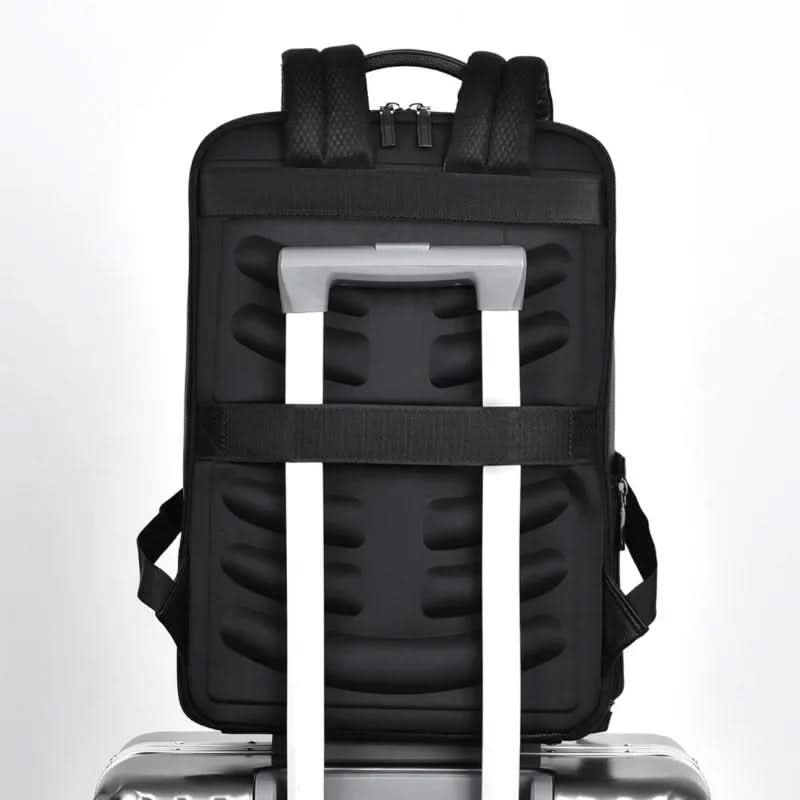 Unisex PU Leather Laptop Backpack with USB Charging Port for Everyday Travel