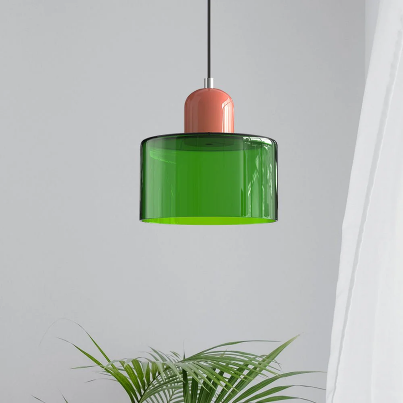 Retro Pendant Lamp with Glass Shade and Adjustable Cord for a Warm Atmosphere