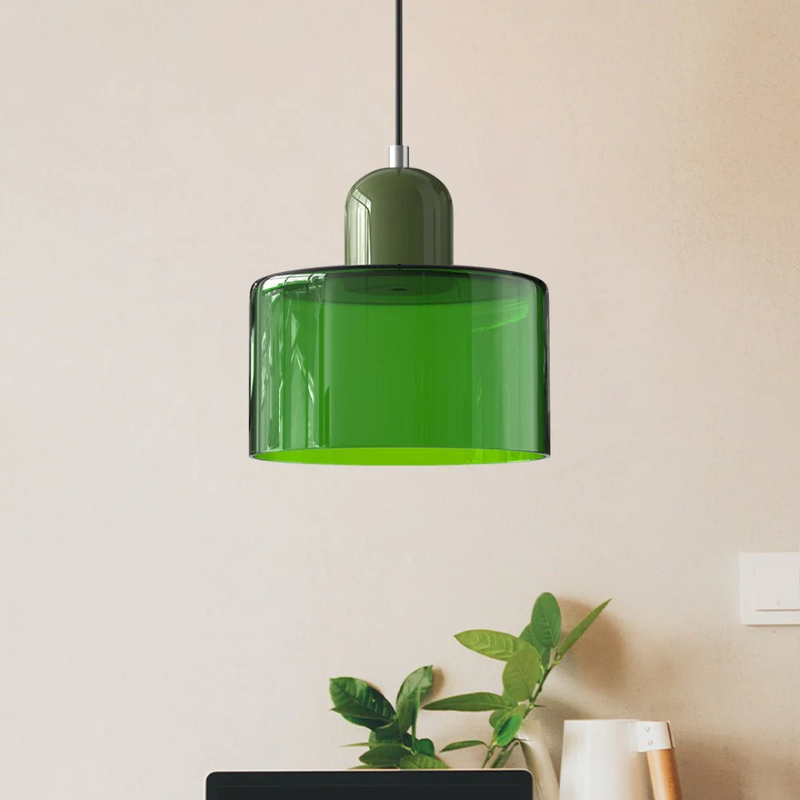 Retro Pendant Lamp with Glass Shade and Adjustable Cord for a Warm Atmosphere