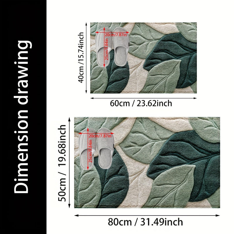 Leaf Bath Mat – Absorbent, Plush, and Comfortable for the Bathroom