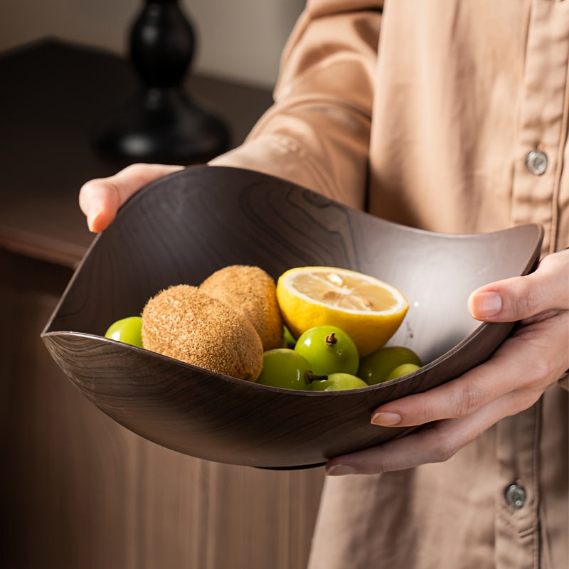 Large Fruit Bowl with Wood Look – Decorative and Practical for Table Use