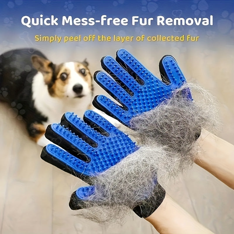 Grooming Glove for Dogs and Cats – Silicone De-shedding and Massaging