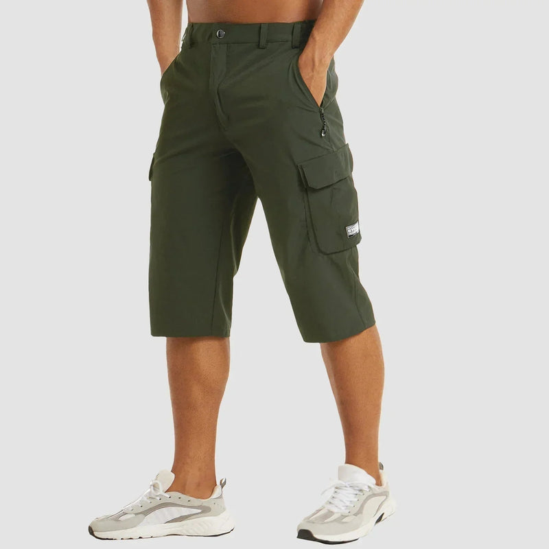 Functional Men's Cargo Shorts with Breathable Material and Practical Pockets
