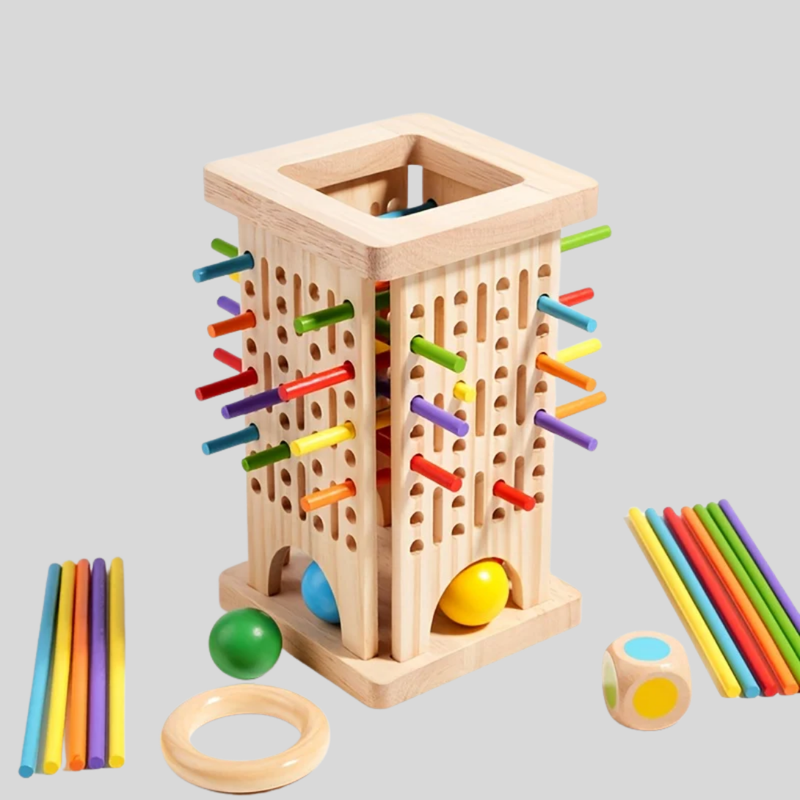 3-in-1 Wooden Colour Matching & Dexterity Game for Children