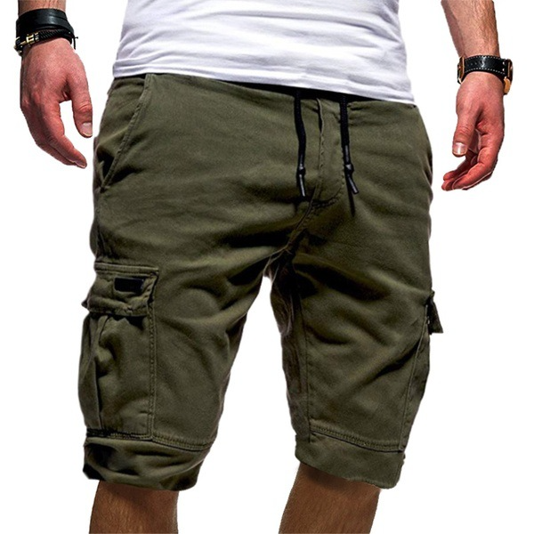 Men's Cargo Shorts with Drawstring and Functional Pockets