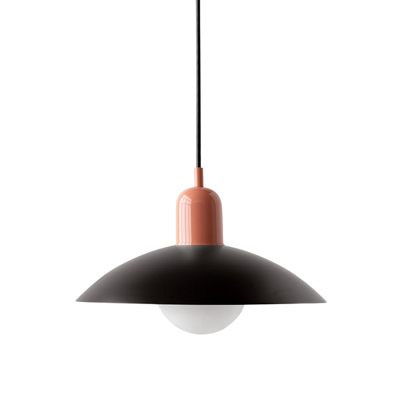 Scandinavian Metal Pendant Light with Wide Curved Shade