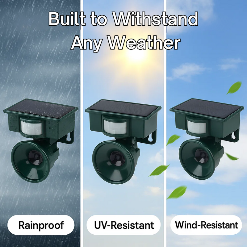 Outdoor Motion Sensor Bird Repeller with Adjustable Sound Modes