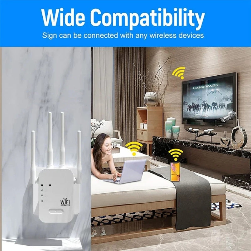 Dual-Band WiFi Range Extender with 2.4GHz & 5GHz Connectivity
