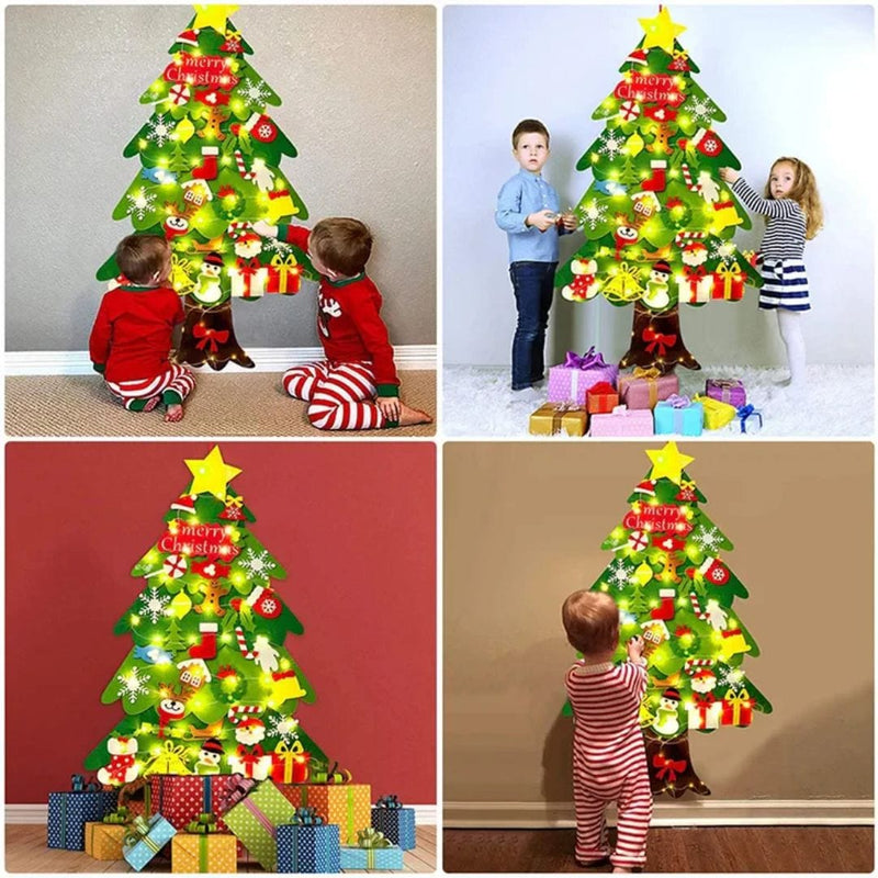 Kids’ Felt Christmas Tree with Removable Decorations