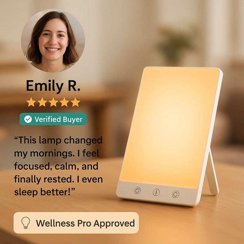 10,000 Lux SAD Light Therapy Lamp with Adjustable Brightness & Timer